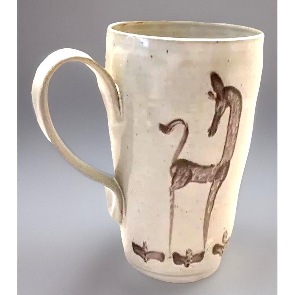 Vintage Scheier Pottery Edwin Mary Signed Mug Delicate Ceramic 1950s MCM Retro